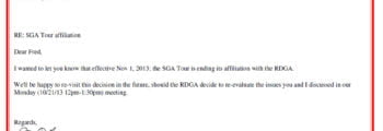 2013 – Ending our affiliation w/RDGA [335 Members]